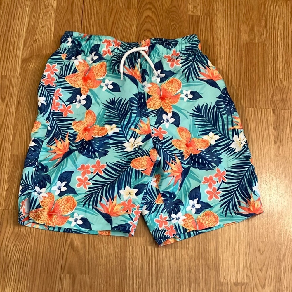 Place Sports Boys SzXL TG 14 Swim Shorts Pull on Vibrant floral pattern